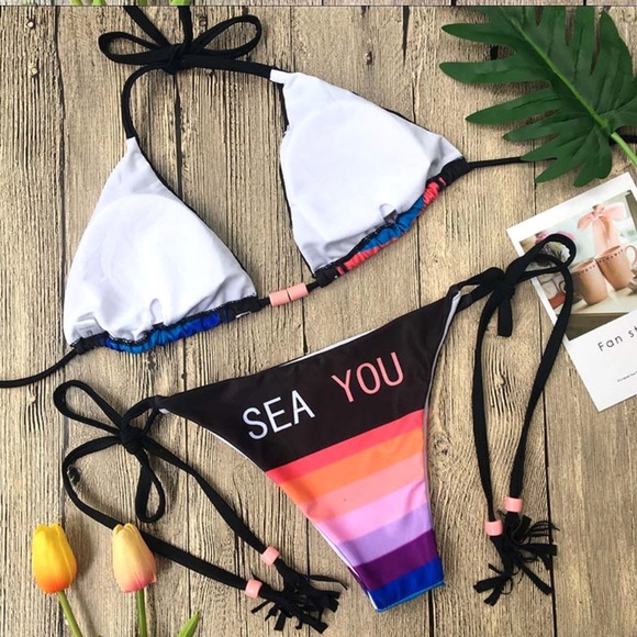 Two Piece Multi-Color Lost in Paradise Bikinis - Picture 3 of 4